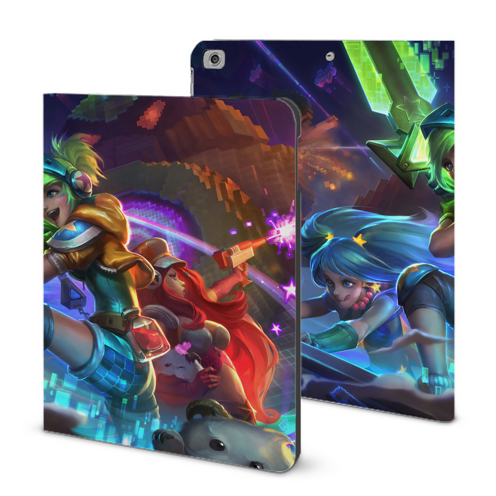 （画像用） リーグ・オブ・レジェンド League of Legends LOL IPad ケース ブック型 PUレザー TPU 耐衝撃 軽量 薄型 ペン収納なし 全面保護 IPad 各モデル対応